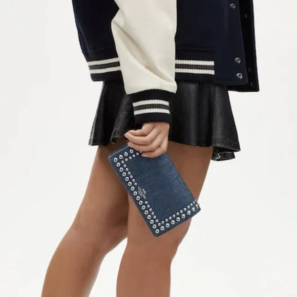 COACH Anna Foldover Clutch Crossbody with Rivets - Picture 3 of 15